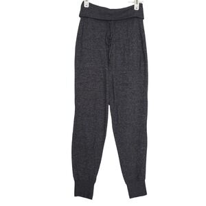 Aerie Women's Charcoal‎ Heather Lounge Jogger Pants XS Foldover Waist Drawstring